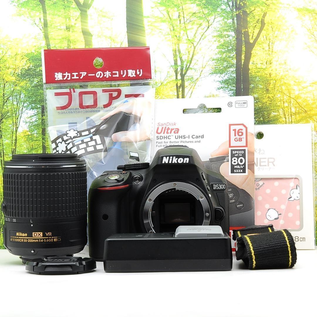 ショット数2665枚！WiFi機能付☆ニコン D5300 望遠レンズセット