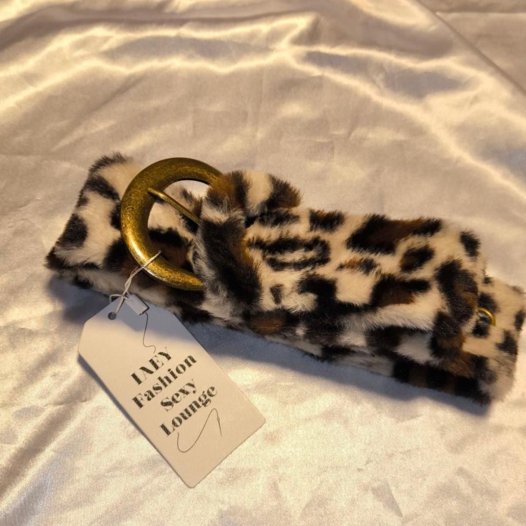ヒョウ柄 ファー ベルト ギャル y2k 平成 グランジ レオパード - メルカリ