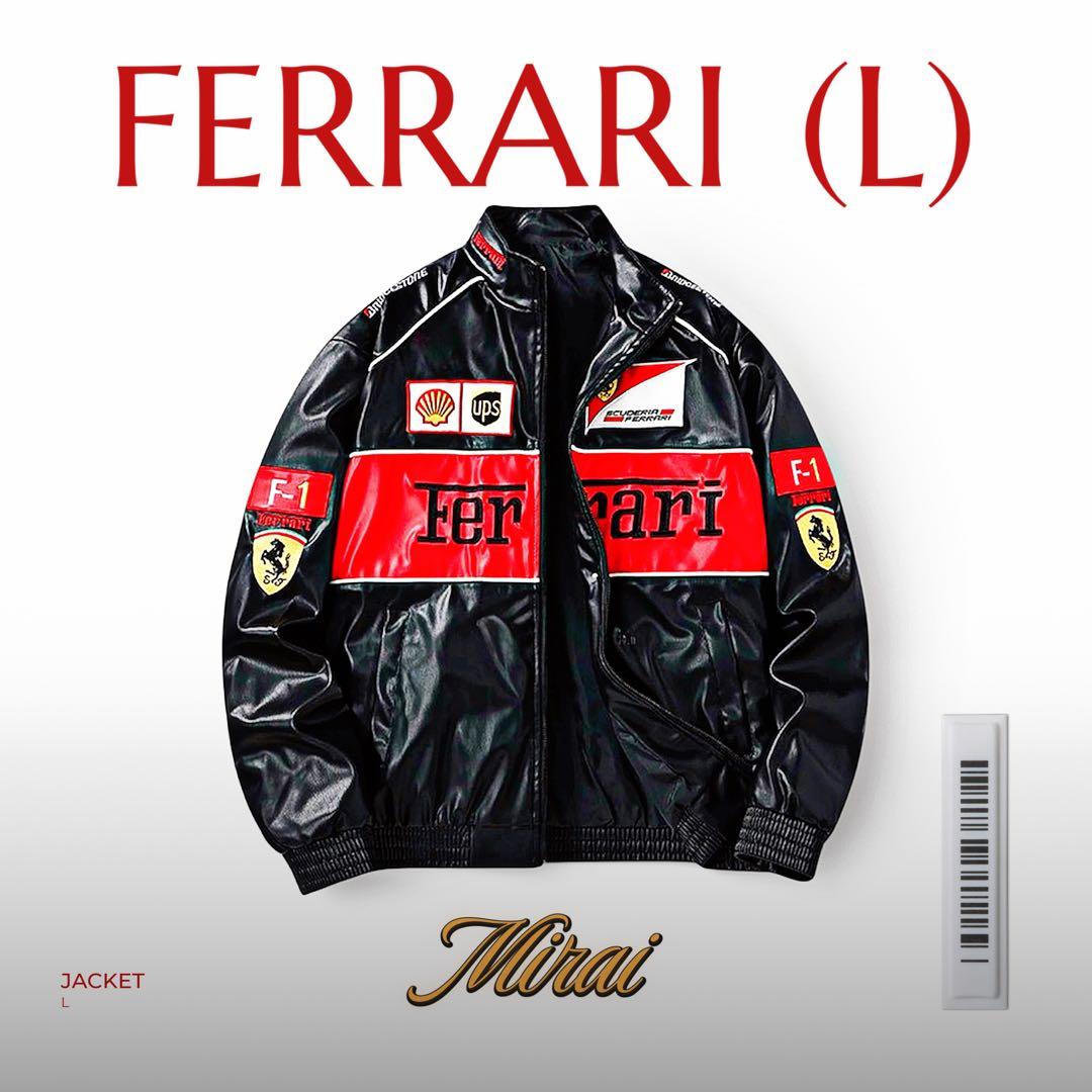 Ferrari F1 チームジャケット レーシングジャケット（Lサイズ）黒/赤