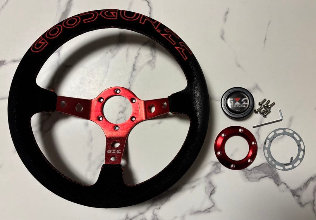 GOODGUN オリジナルステアリング レッド ハンドル本体 - メルカリ