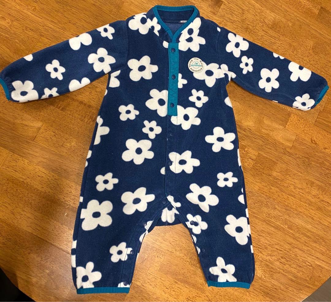 BREEZE 花柄ロンパース 80cm ネイビー - メルカリ