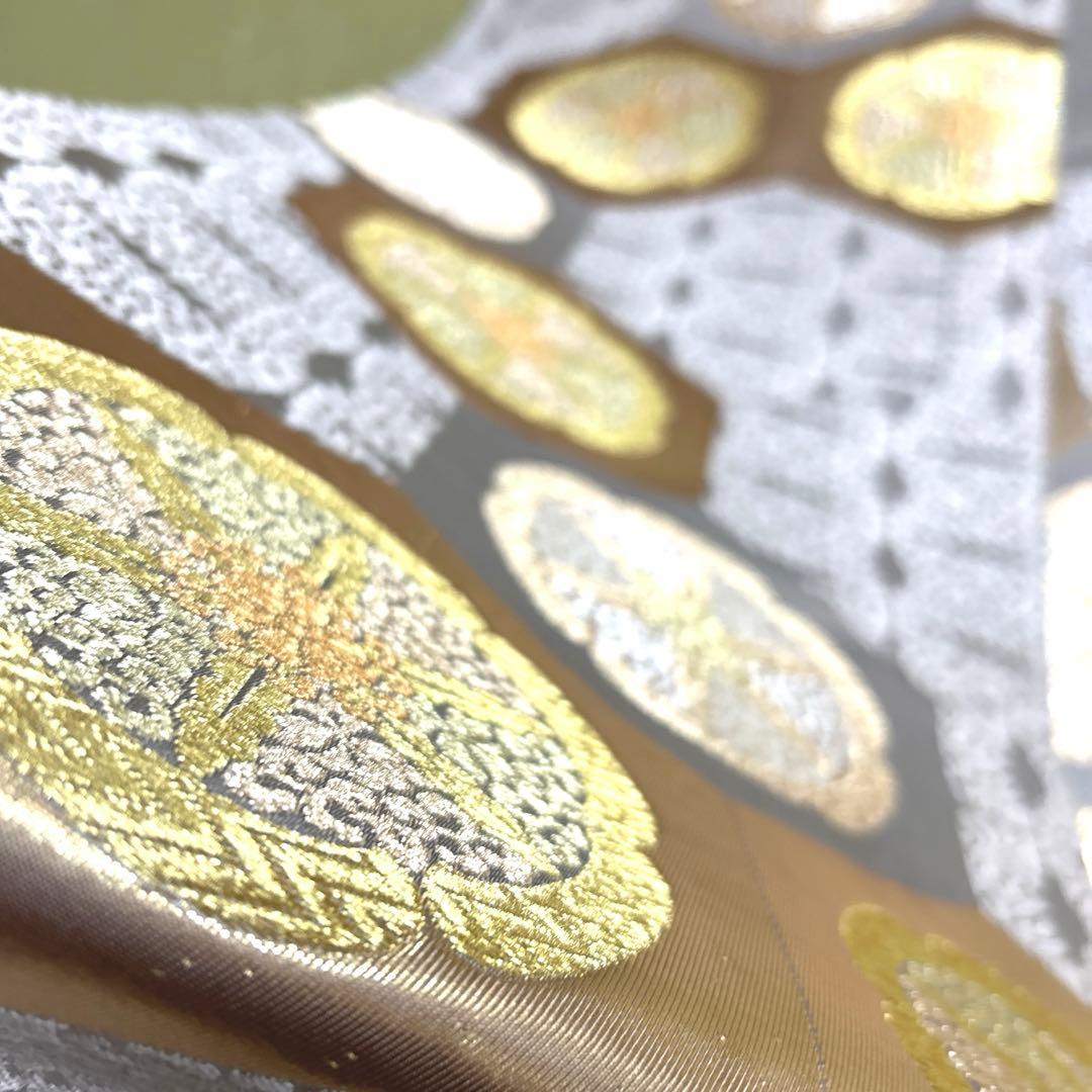 正絹　袋帯《亀甲花紋様》