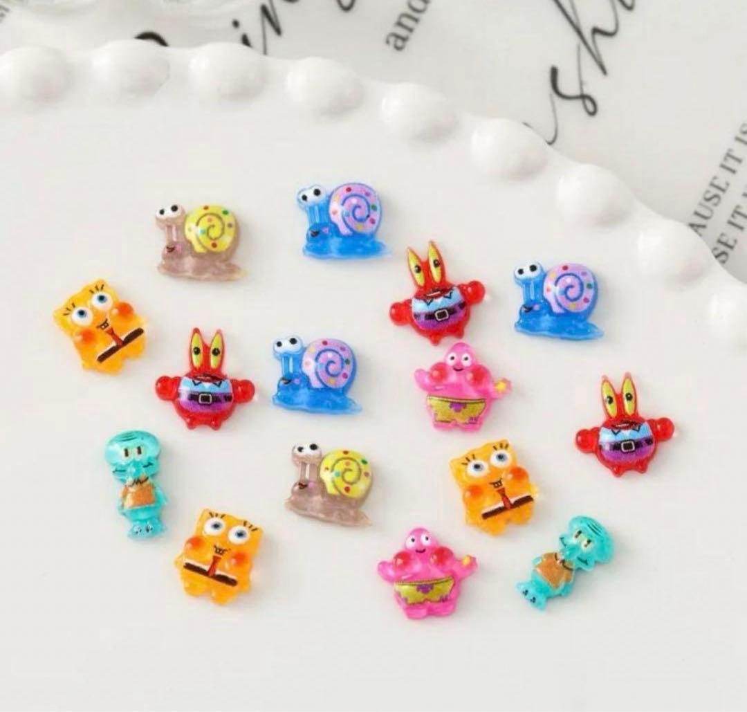 スポンジボブ ネイル パーツ 各2P 計12P - メルカリ