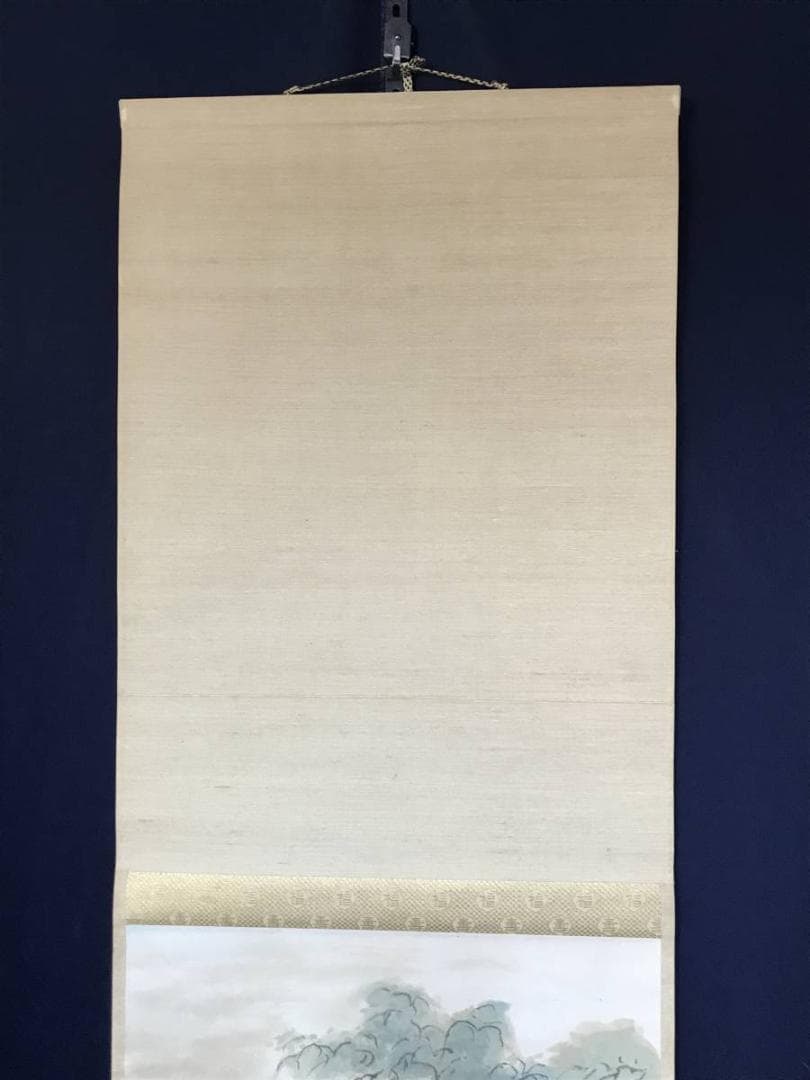 真作】梅崎朱雀/青蔭/魚漁図/掛軸/名家伝来/AB-882