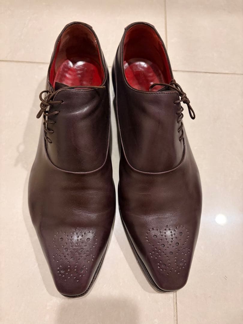 美品】エンツォ ボナフェ サイドレース レザーシューズ サイズ8