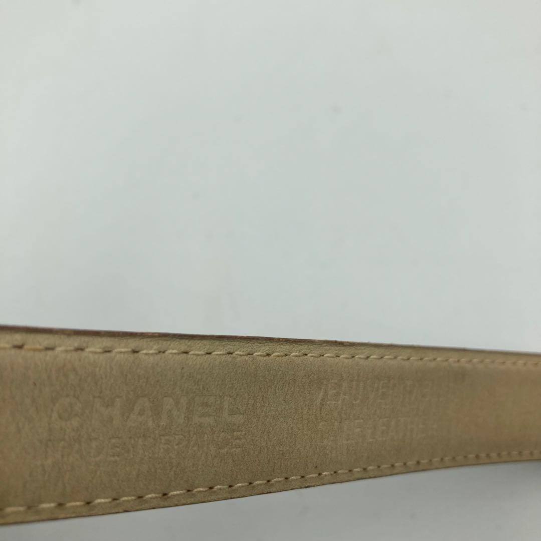 5766】CHANEL シャネル ベルト ココマーク ベージュの通販はau PAY