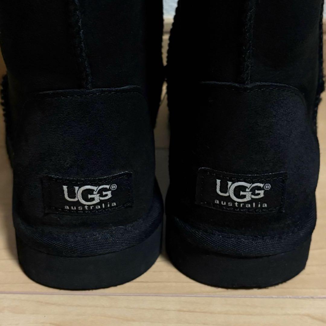 UGG 24.0cm ブラック ムートンブーツ ロング 7 38 アグ 美品