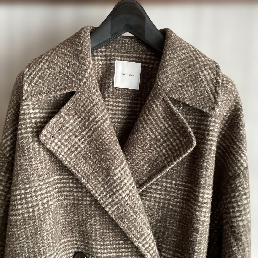 北川景子着用＊スピック＆スパン＊Wスライバーチェックハーフコート