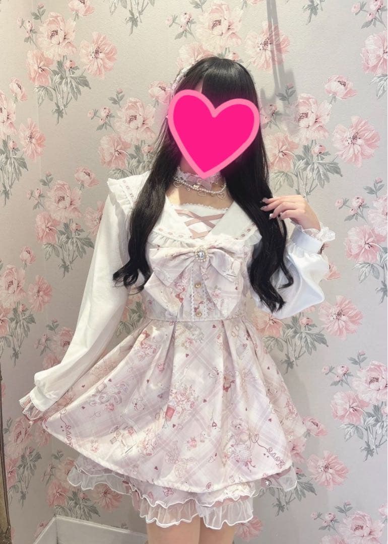 美品♡リズリサ♡sewing bear柄セットアップ♡ピンク♡ - メルカリ