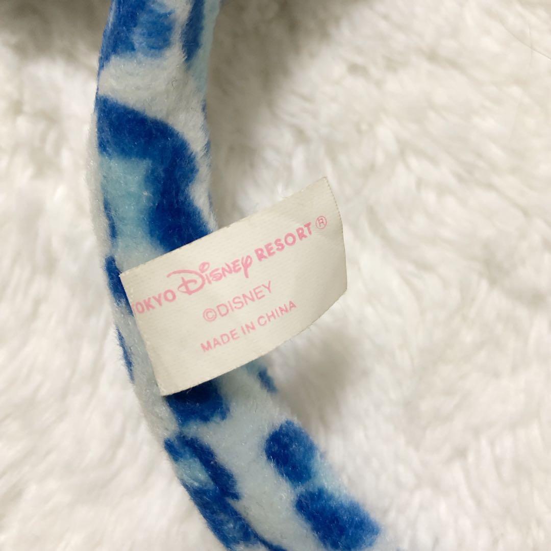 美品】レア 希少 ディズニー ミニー ヒョウ柄 カチューシャ ブルー 青