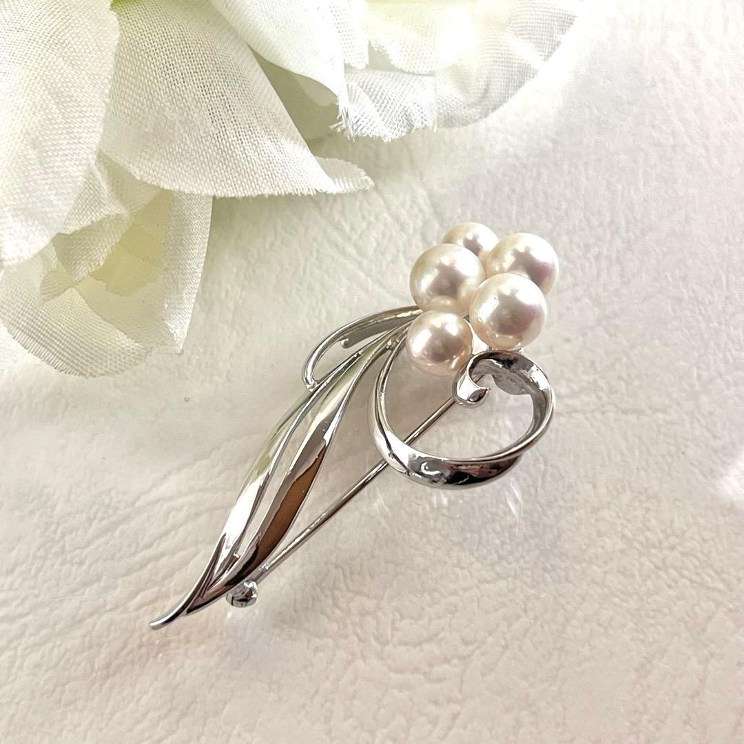 ☆美品☆ミキモト シルバー パール ブローチ - メルカリ