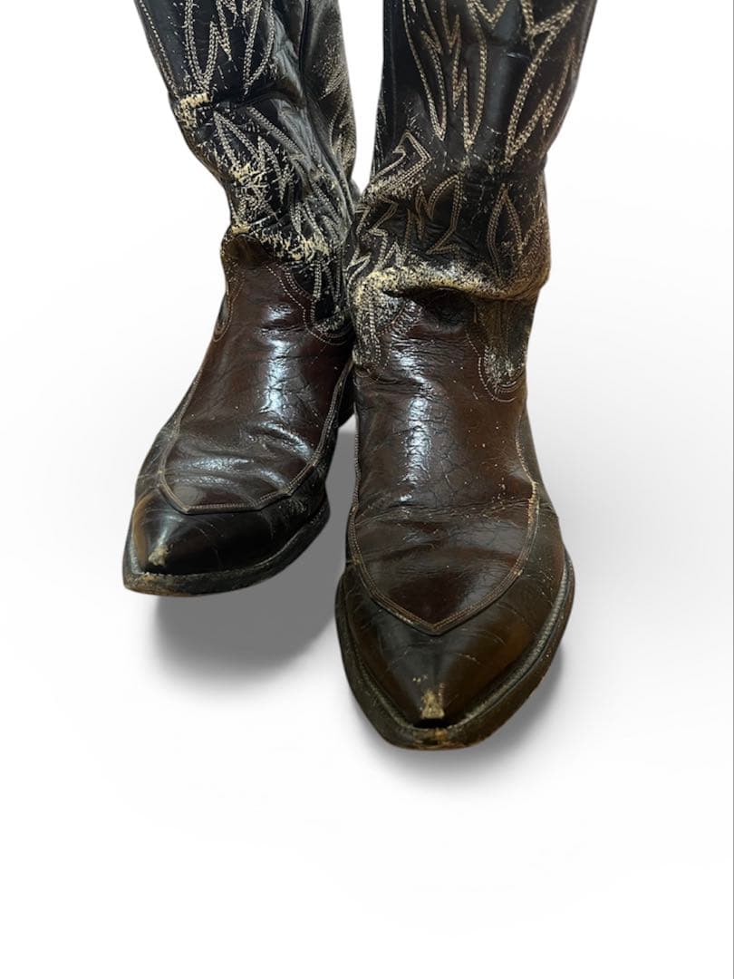 s*3様 1970s \"Justin\" ヴィンテージ ウエスタンブーツ ブラウン