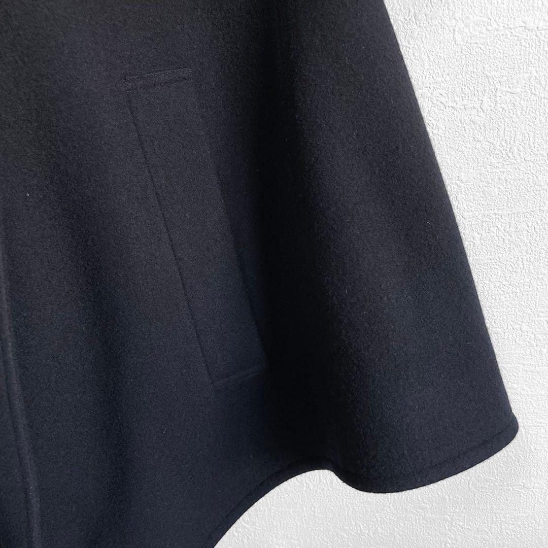 エリン】ELIN✨美品✨フディーコート ケープコート ネイビー ウール100