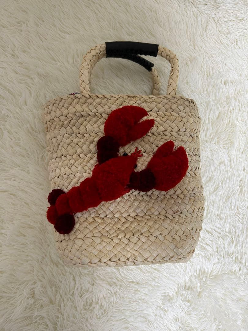 《ear PAPILLONNER》ロブスター刺繍のかごバッグ