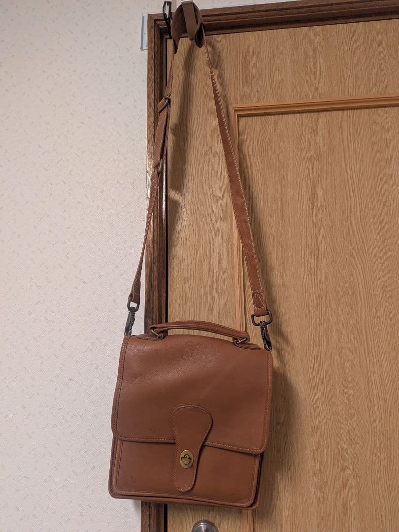 オールドコーチ coach ステーションバッグ ブラウン オールドコーチ ☆ USA製 レザー 横長 スクエア ショルダーバッグ