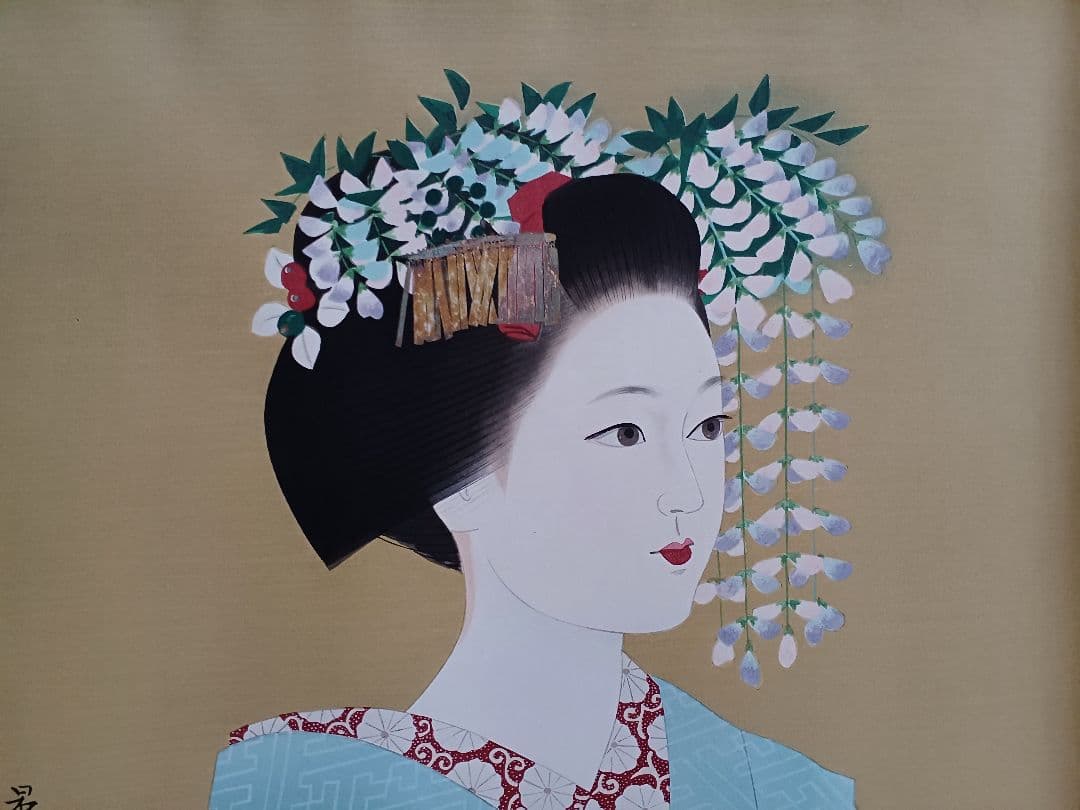 ◇加藤晨明 「舞妓」 手摺木版画 限定200部 彫師：文寿礼二 摺