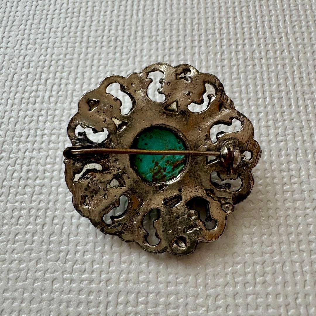 アンティーク ターコイズ ブローチ ヴィンテージ トルコ石 - メルカリ