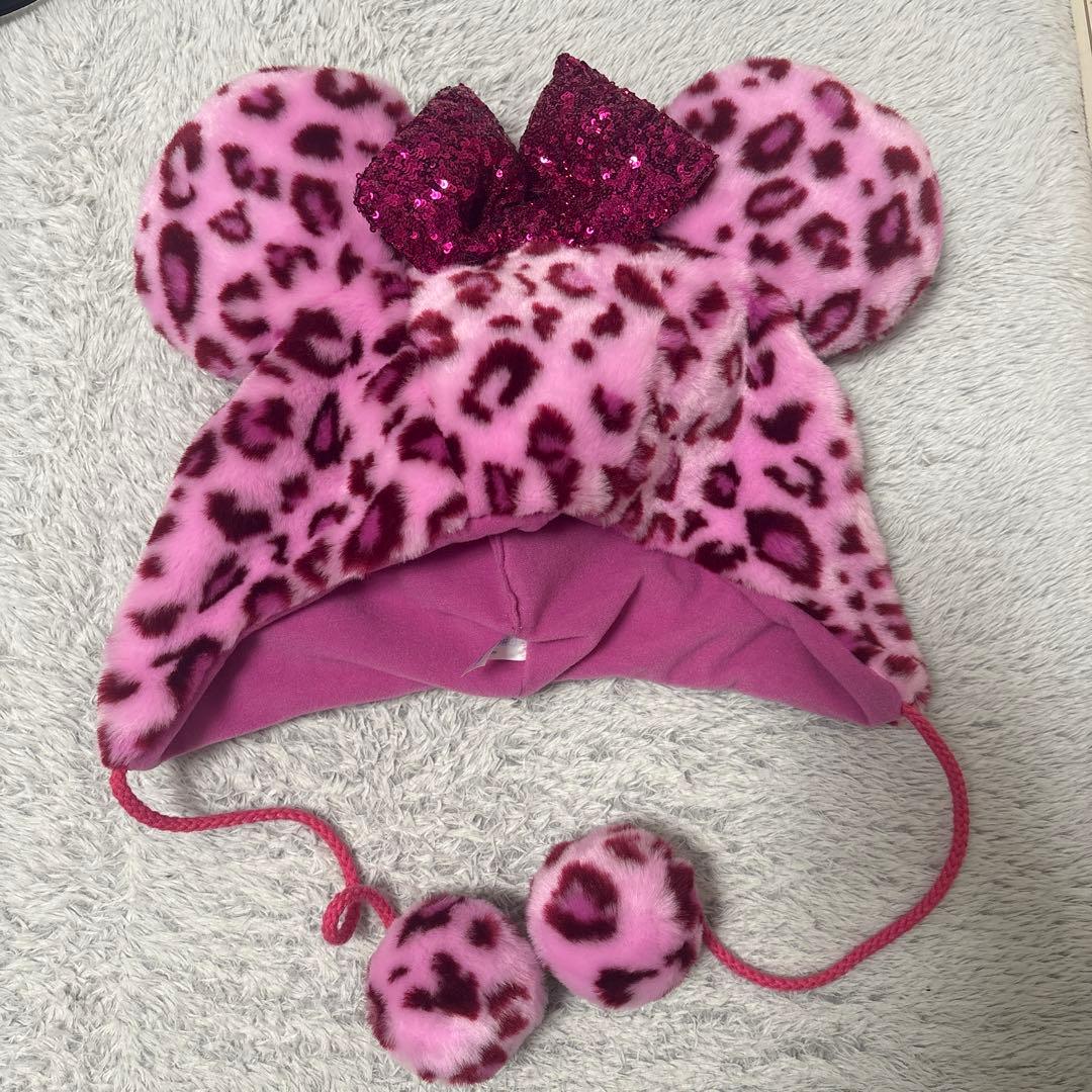 ミニーマウスレオパード柄ファンキャップ - メルカリ