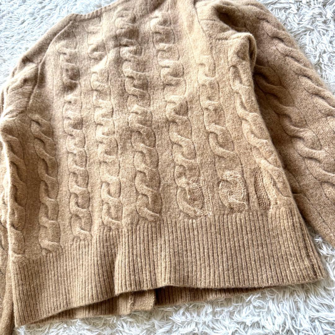 極美品 ラルフローレン カシミヤ混 ケーブルニットカーディガン ポニー