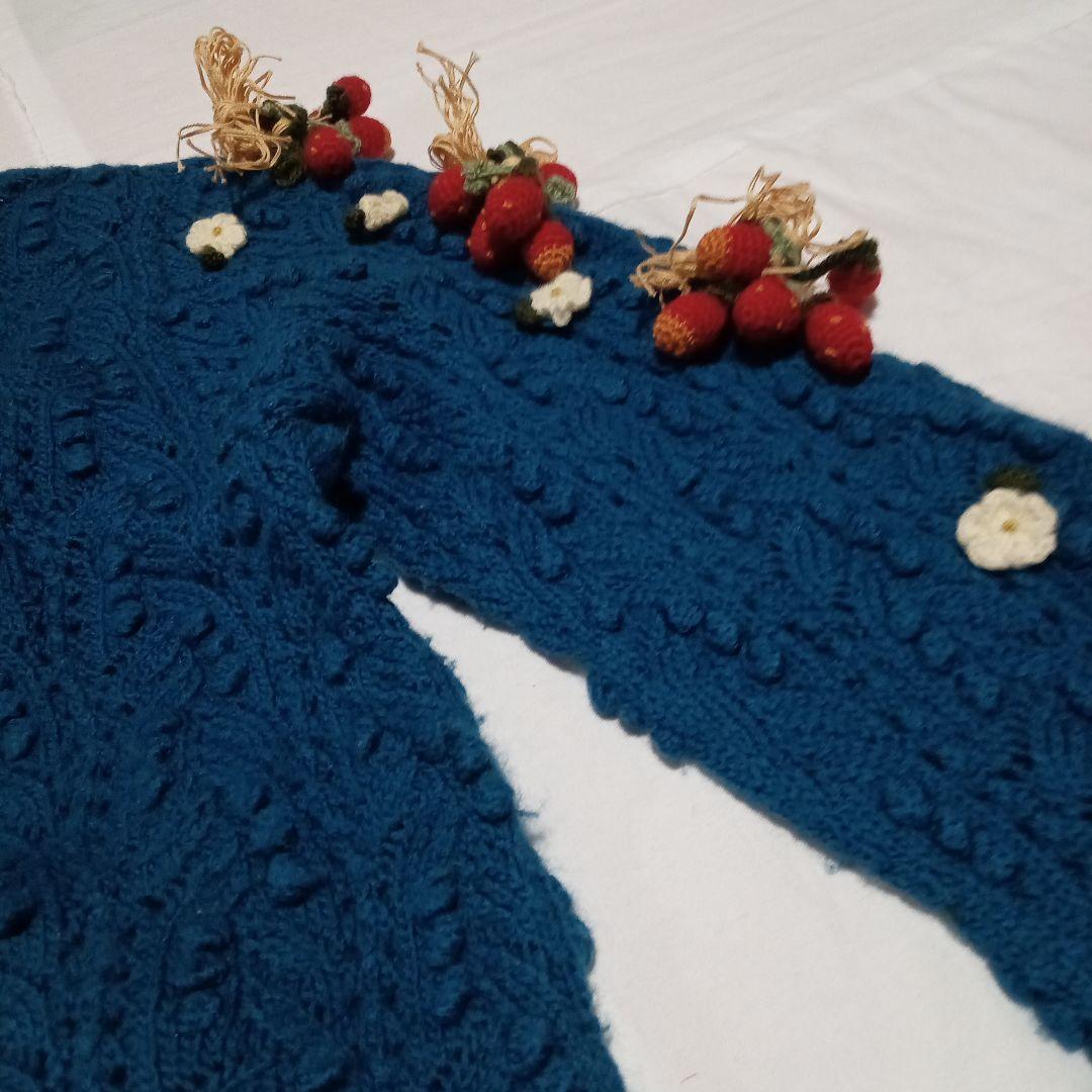 s*o様 ピンクハウス ニットカーディガン いちご・ハートモチーフ付き