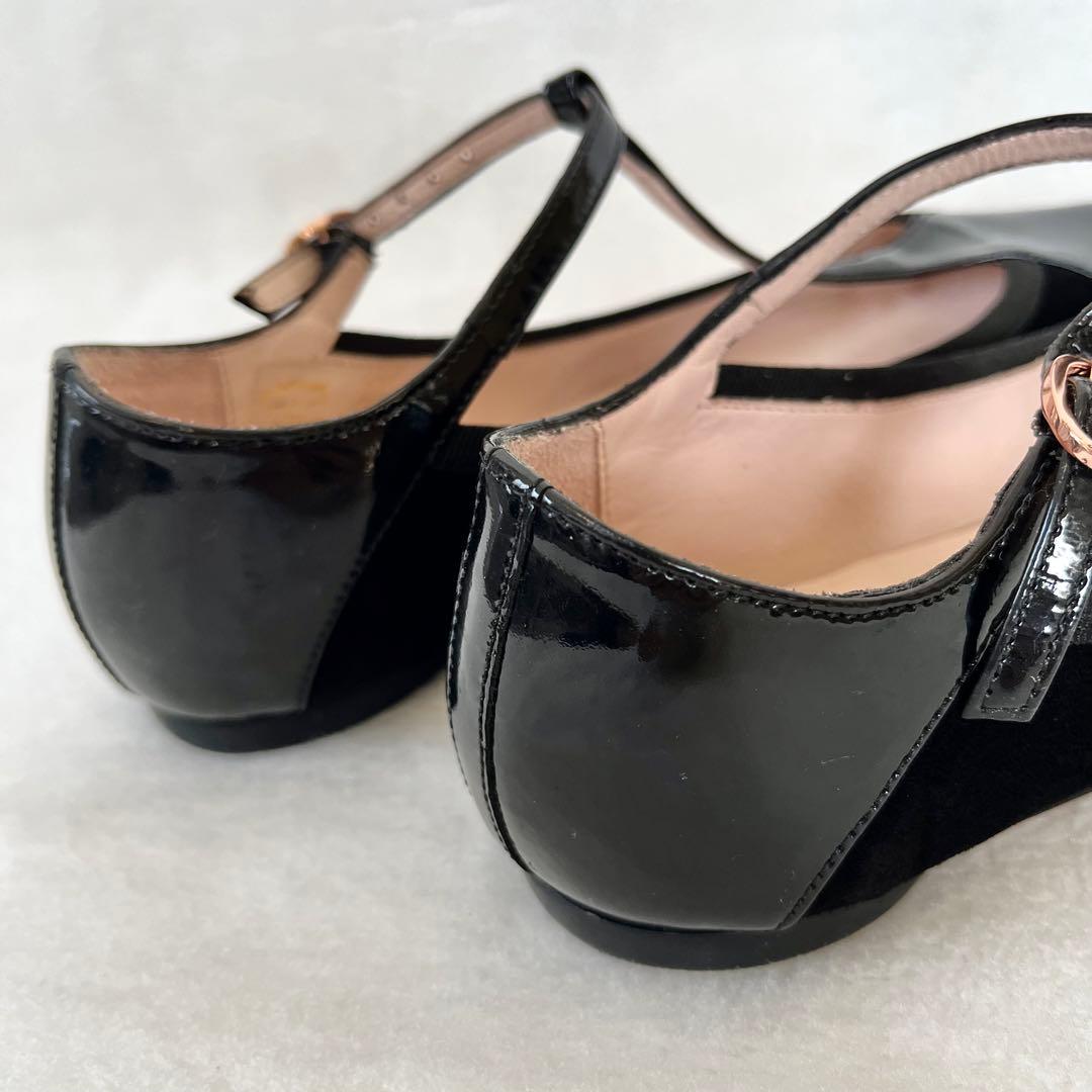 美品☆レペット 37 フラットパンプス Tストラップ エナメル スエード