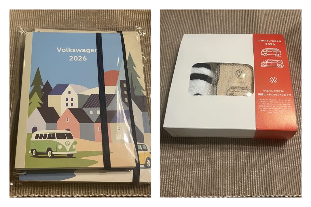 フォルクスワーゲンノベルティノート&今治タオルアロマブロックセット