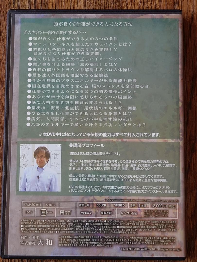 清水義久 仕事が速くなる能力開発セミナー 正規DVD 2枚組 - メルカリ