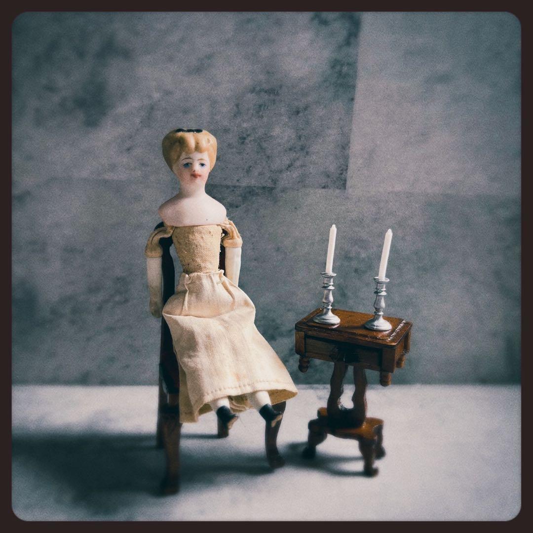 希少アンティーク ブラックリボンのパリアンドール ビスクドール