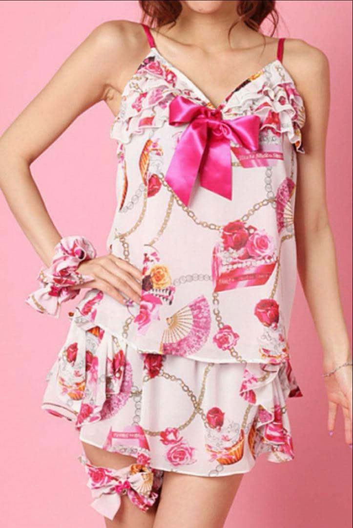 MARS♡タグ付き♡ローズケーキ柄キャミトップス♡柄の配置厳選♡