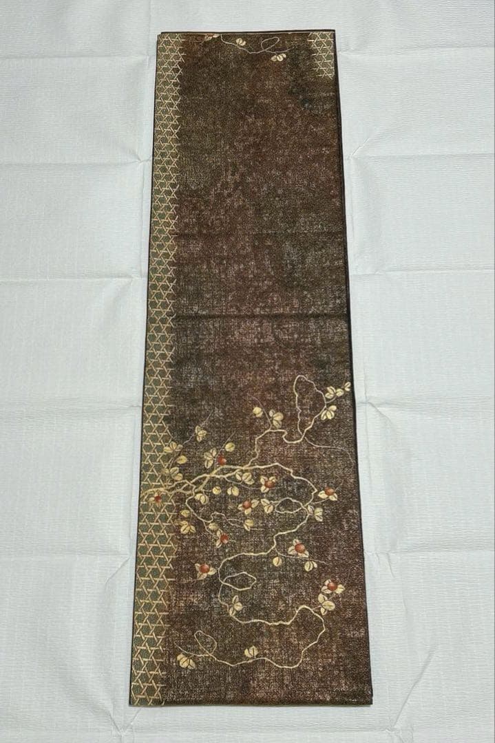 梅垣織物 袋帯 果樹蔓文 西陣織 正絹 金糸 - メルカリ