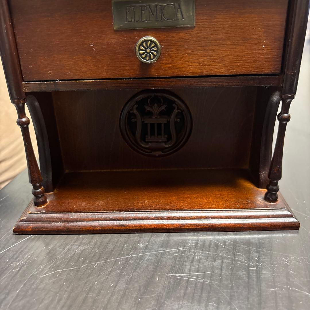 SANKYO ELEMICA ミュージカルボックス 電子オルゴール 木製小物入れ