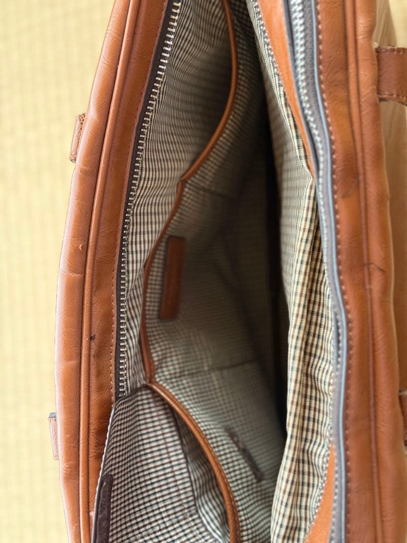 ブラウンレザー ビジネスバッグ - メルカリ