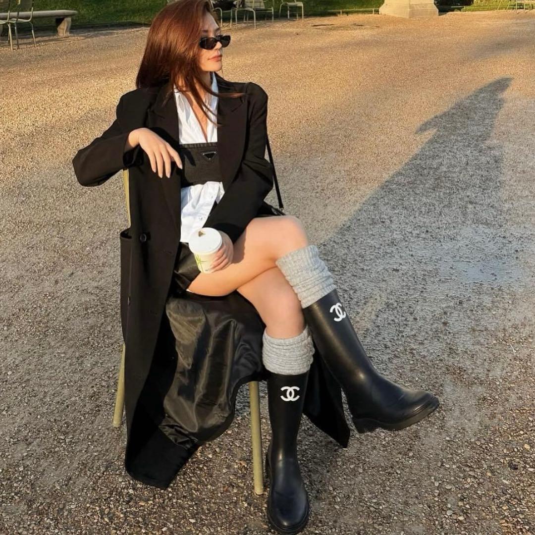 CHANEL レインブーツ 39サイズ シューズ - メルカリ