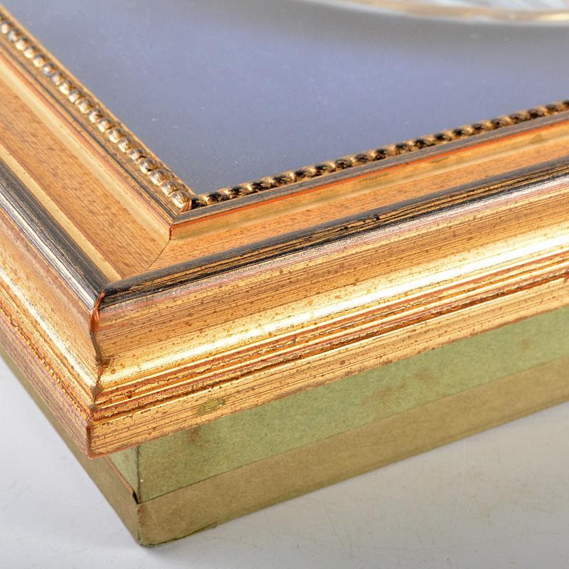 仏蘭西十九世紀 エミール・ガレ作 花文 飾絵皿 サイン入 額装 K R5293B