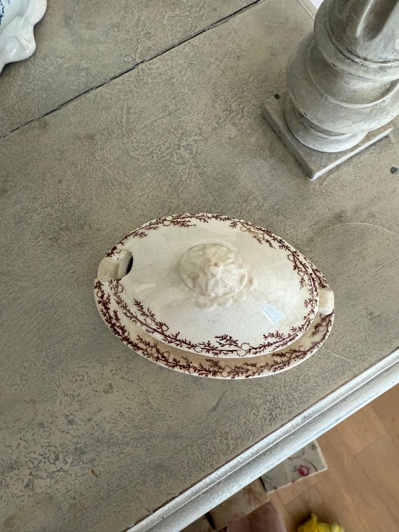 フランスアンティーククレイユモントローSYLVAミモザシリーズ小鳥柄