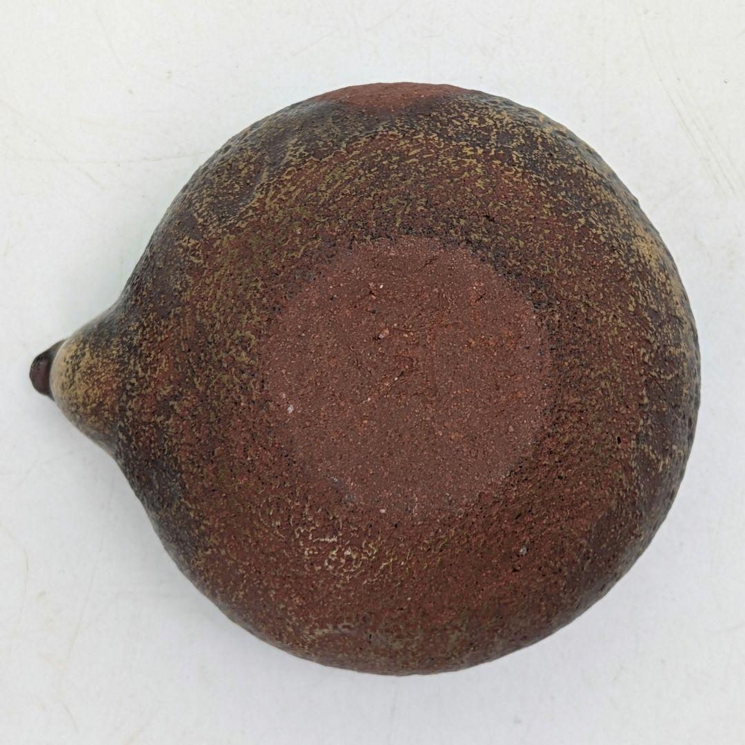 鈴木篤夫 備前焼 金彩備前桃摘宝瓶 四方桟共箱共布栞 手造り宝瓶 煎茶