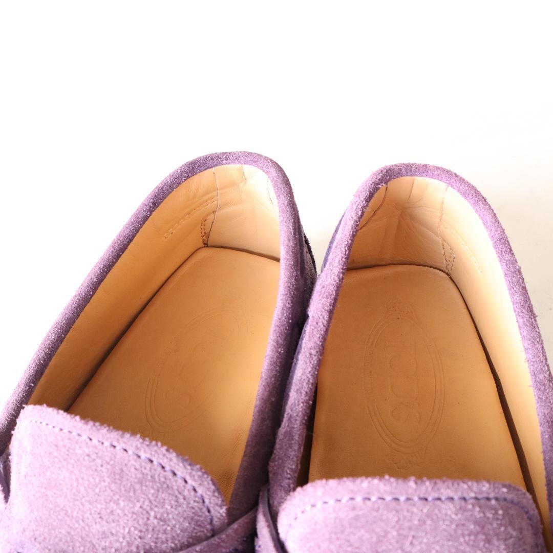 美品トッズ　ドライビングシューズ　ゴンミーニ　紫　パープル　6.5 25.5cm