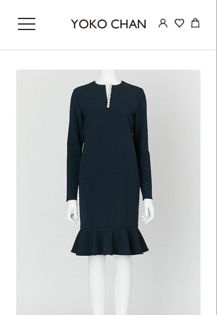 YOKO CHAN ネイビー フリル裾 ワンピース 入学式などに 2024入学式】はこれで行く予定！‶はじめまして″にぴったりの好印象