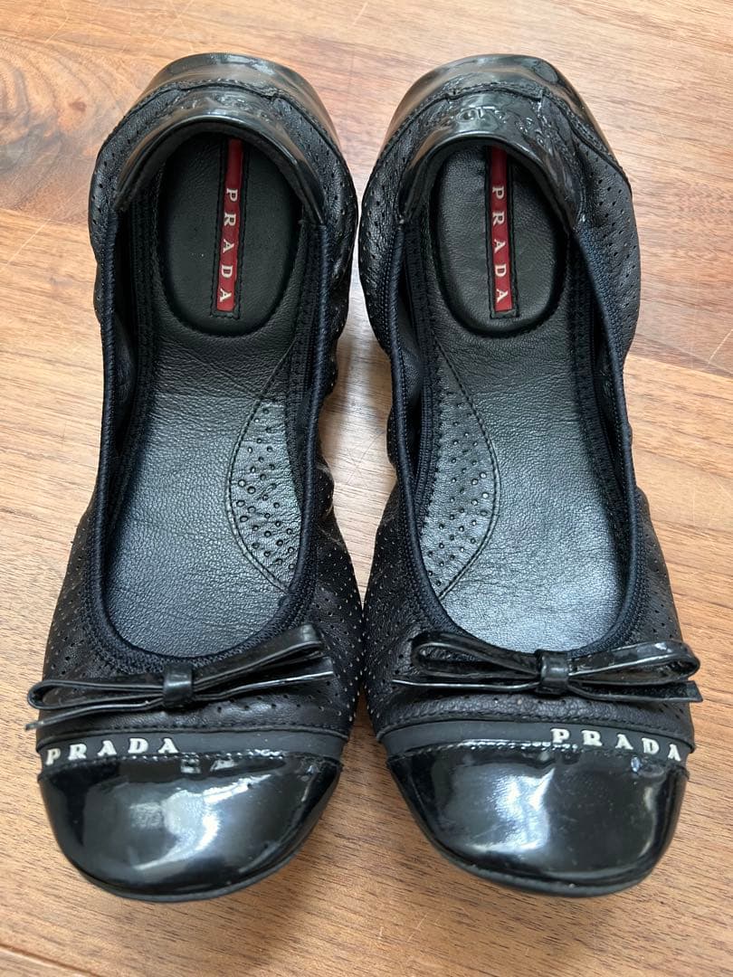 PRADA プラダ フラットシューズ バレエシューズ 37 サイズ7 PRADA（プラダ） フラットシューズ バレエシューズ ナッパレザー