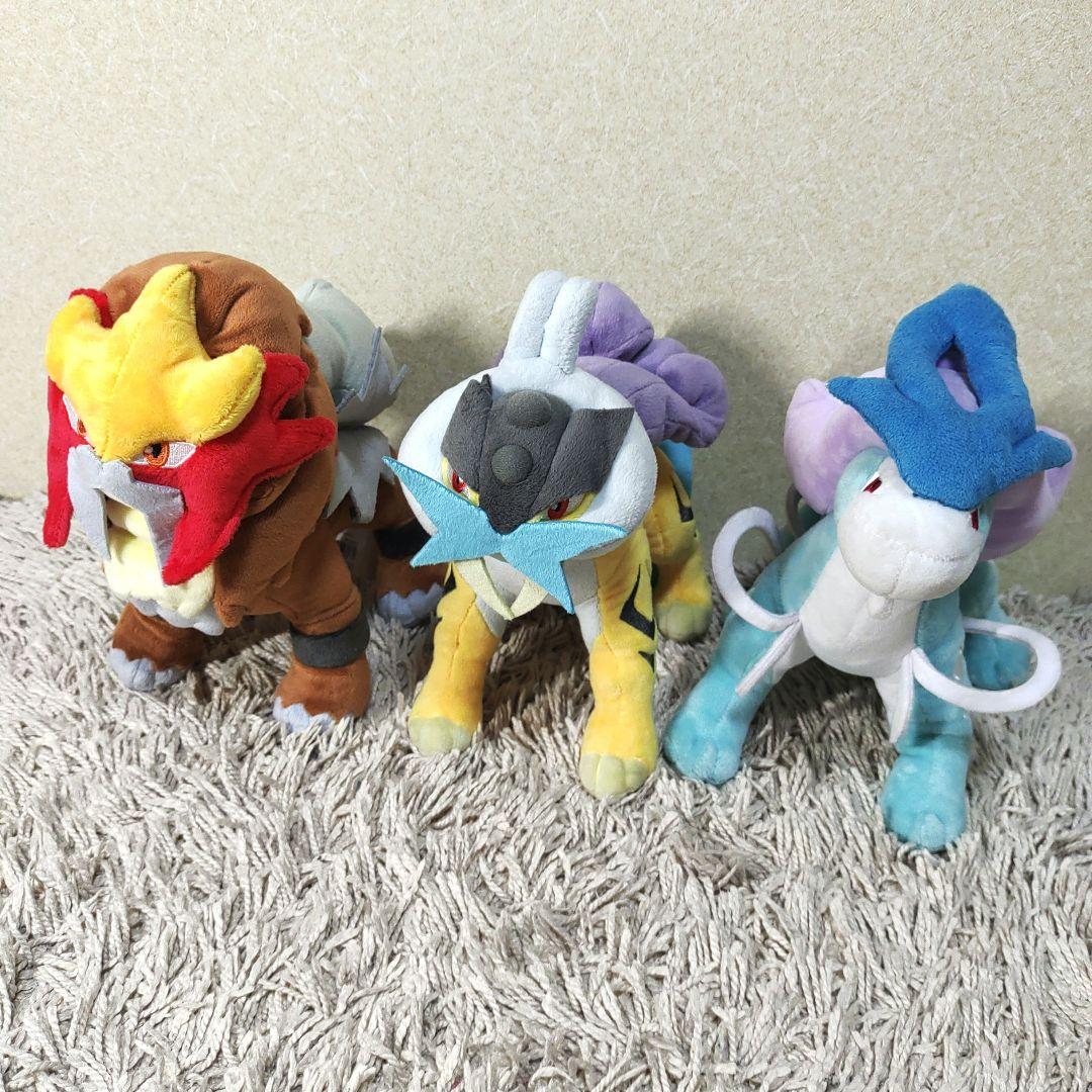 タグ付き】ポケモン ライコウ・エンテイ・スイクン ぬいぐるみ まとめ