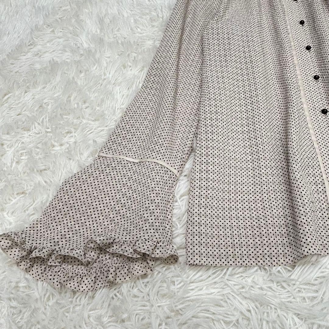 イエナラブークル ブライトサッカーブラウス ドット柄 フリル 手洗可能