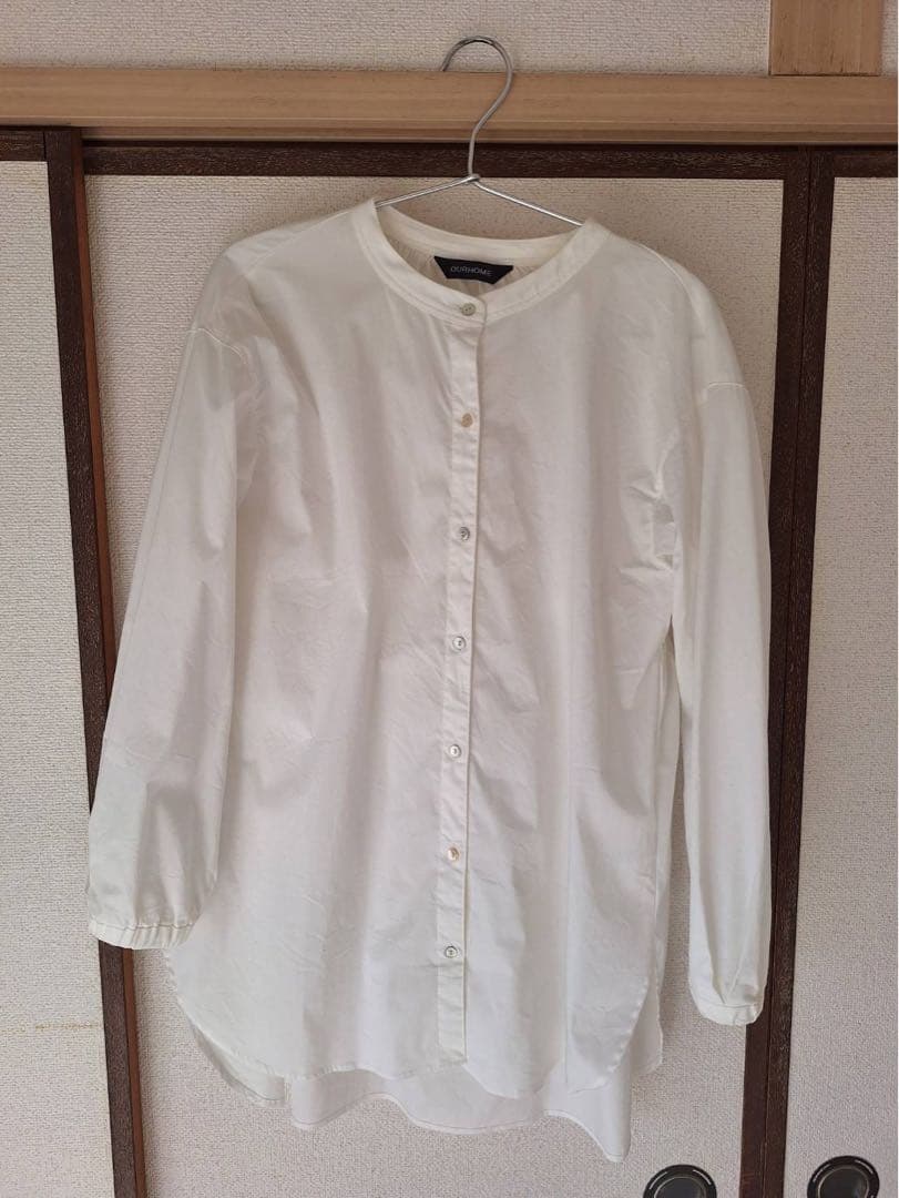 OURHOME 後ろギャザーのきれいめブラウス