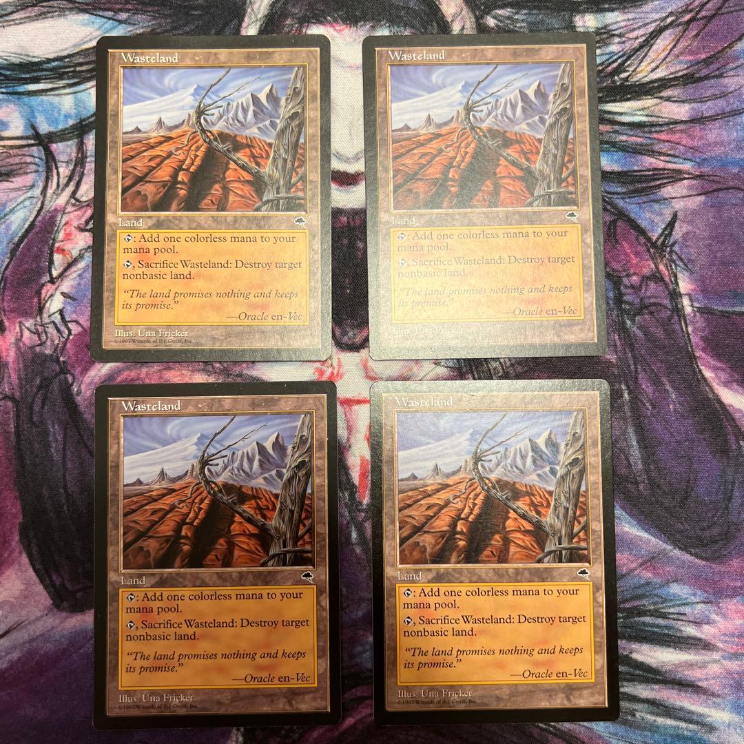 不毛の大地　英語版　4枚　mtg Wasteland 不毛の大地 FOIL 045/045 MTG Wasteland 不毛の大地 FOIL