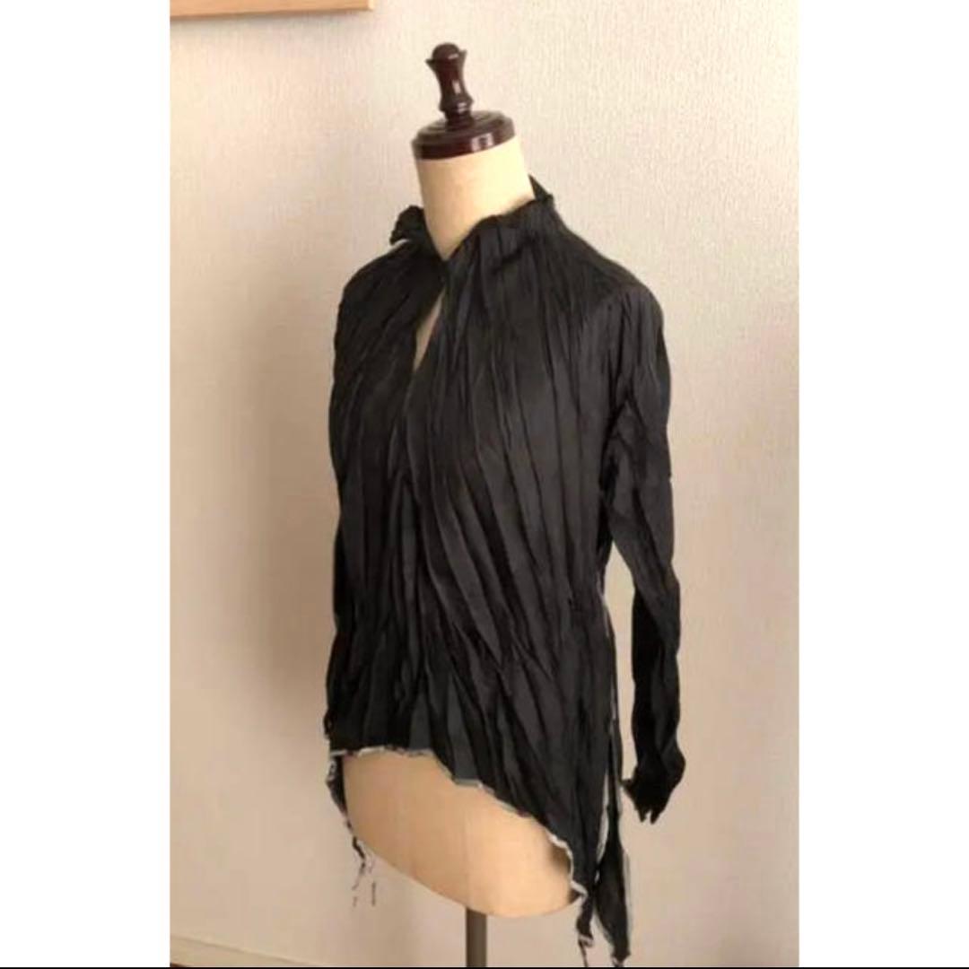 希少✨PLEATS PLEASE シワ加工 フリンジシャツ変形トップス - メルカリ
