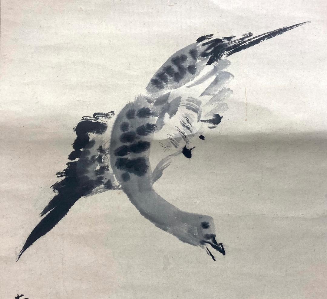 狩野常信「布袋に蘆雁」掛軸 三幅 紙本：江戸幕府 御用絵師 - メルカリ