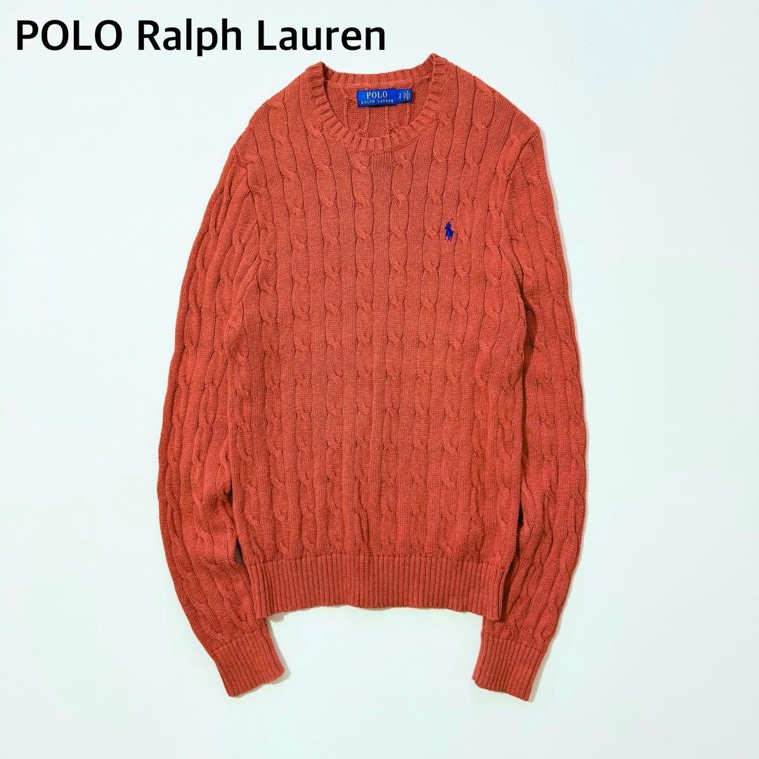 POLO RALPH LAUREN コットン ケーブルニット セーター オレンジ Polo Ralph Lauren ケーブルニット セーター | オレンジ | FARFETCH JP