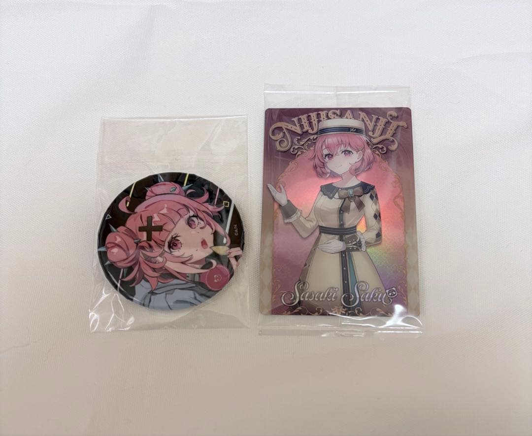 にじさんじ 笹木咲 ウエハースカード、缶バッジセット - メルカリ