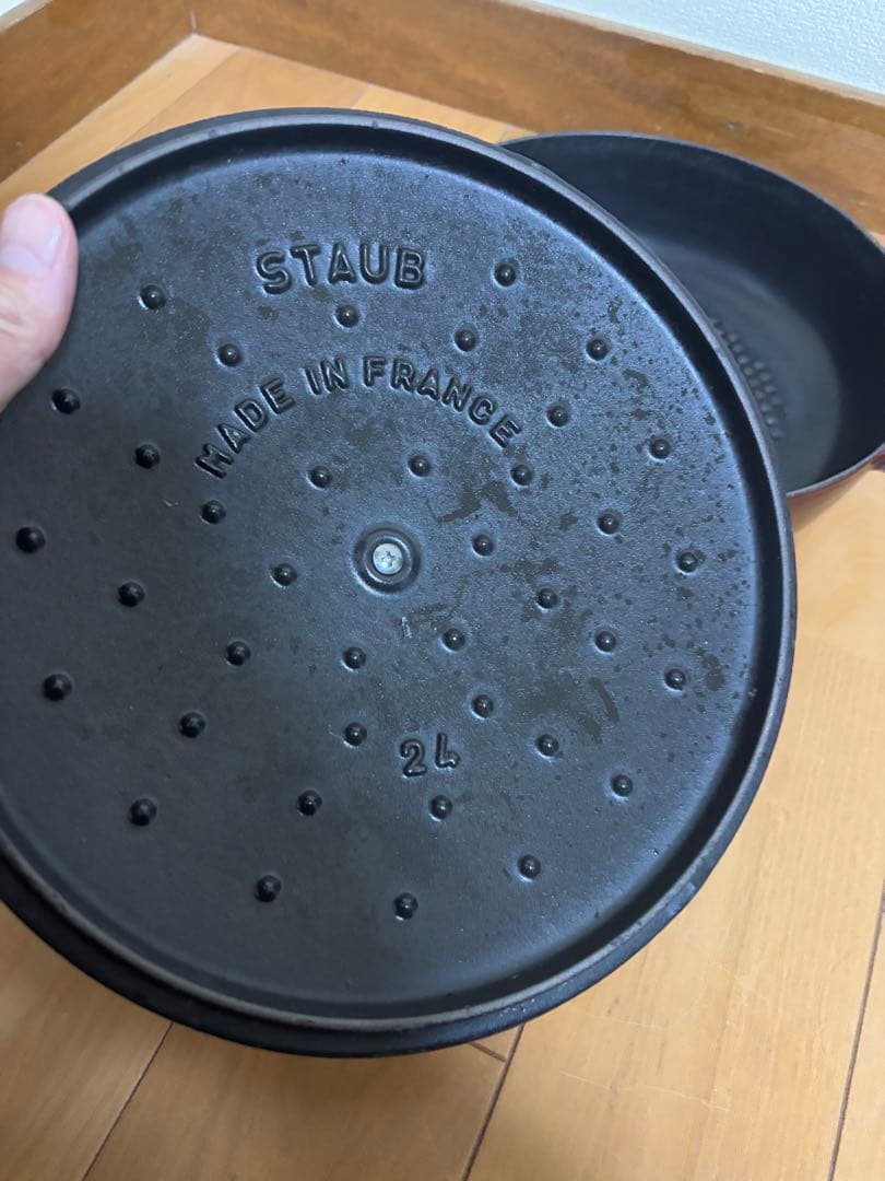 ストウブ ニダベイユ ソテーパン 24 グレナディンレッド 廃盤品 グリルパン