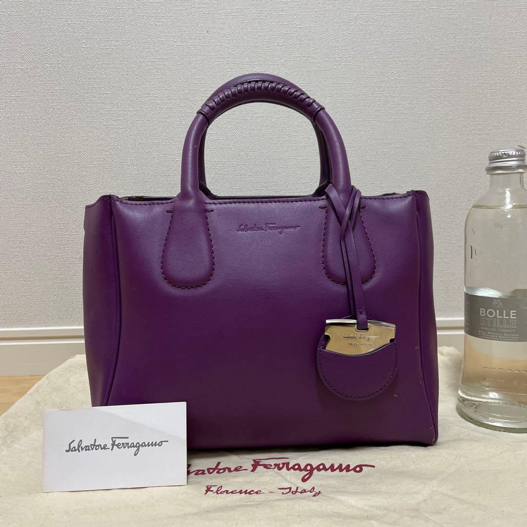 ■Ferragamo（フェラガモ）良品/ レザー/ハンドバッグ/パープル 楽天市場】フェラガモ（カラーパープル）（レディースバッグ｜バッグ