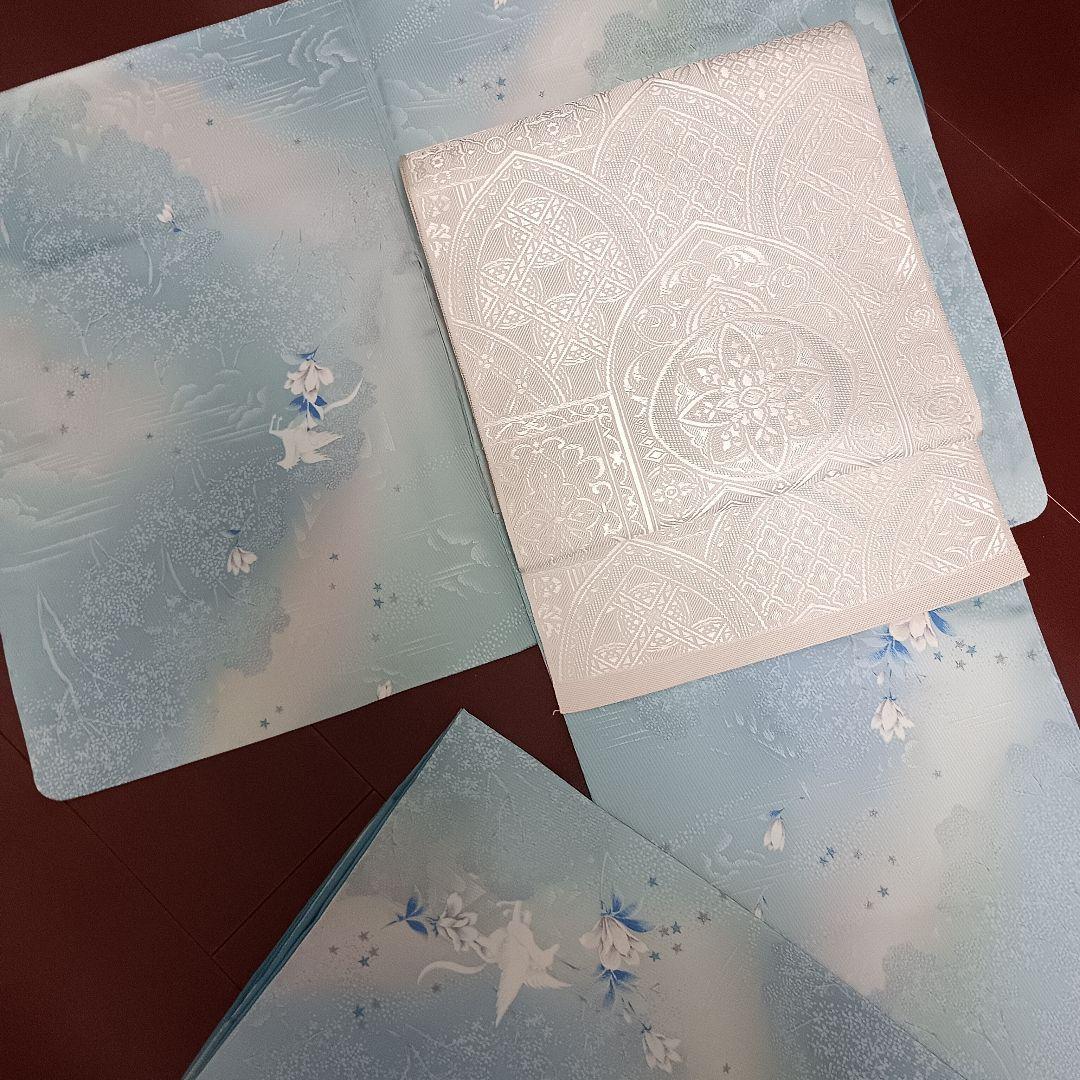 朱*構様 ペガサス柄小紋　サイズ大きめ　身丈169.5㎝　裄68㎝　トールサイズ 銀座【D-3631】伝統工芸士 金田昇作 小紋 グレー系 抽象文(反端付